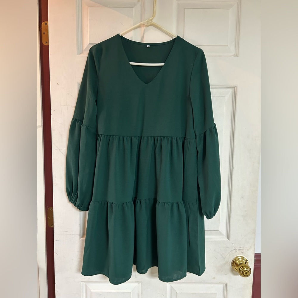 Forest Green Long Sleeve Dress